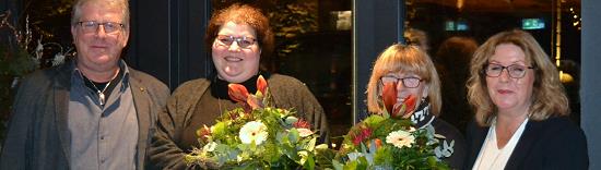 Blumen für die Damen: (von links) Hardy Thieringer, Jessica Thieringer, Renate Piper und Bianca Thieringer.